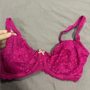 Magenta Lace Bra lingerie